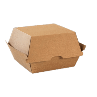 Hard Corrugated High Burger Box Brown Kraft / CB2H