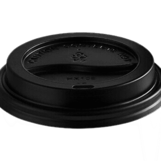 62mm PS COFFEE CUP LIDS BLACK TRAVEL