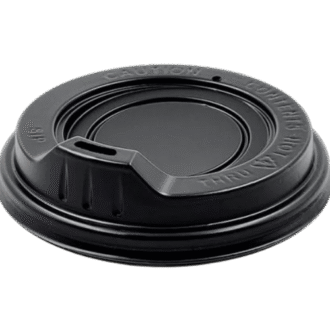 80mm PS COFFEE CUP LIDS BLACK SIPPER