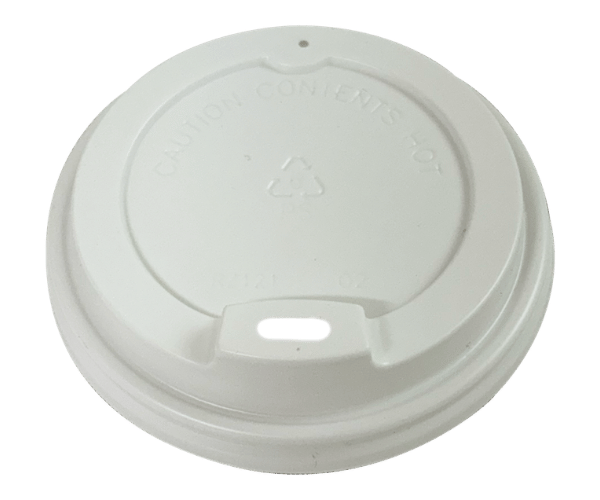 90mm PS COFFEE CUP LIDS WHITE SIPPER