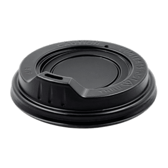 90mm PS COFFEE CUP LIDS BLACK SIPPER
