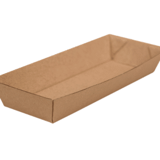 Hard Corrugated Plain / Hot Dog Tray / Brown Kraft / PCT6 210 x 70 x 36mm