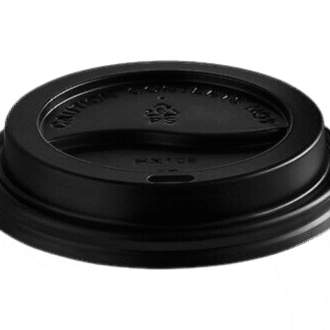 90mm PS COFFEE CUP LIDS BLACK TRAVEL