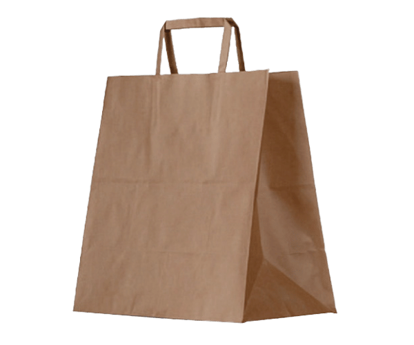 Flat Handle Paper Bag Kraft 305*305*175 Medium