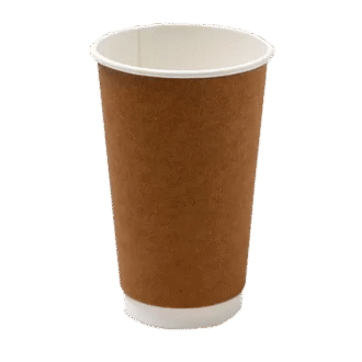 16OZ 90MM DOUBLE WALL PE PAPER CUP KRAFT