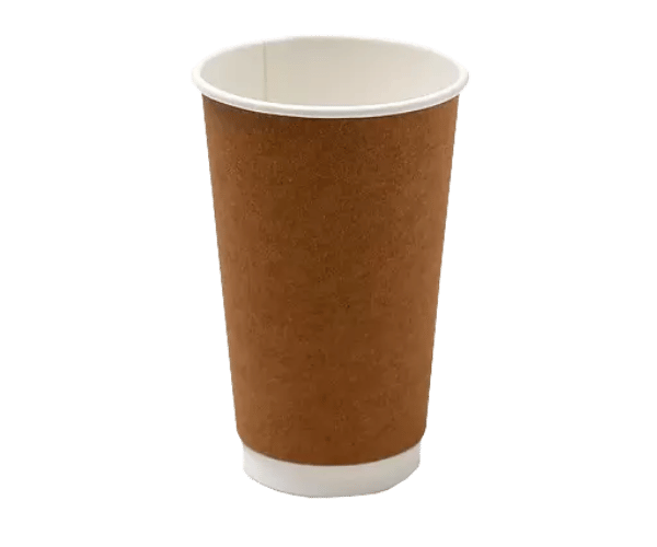 16OZ 90MM DOUBLE WALL PE PAPER CUP KRAFT
