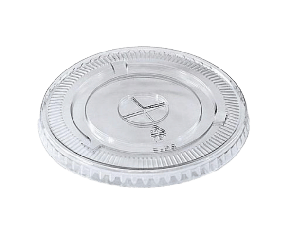 CLEAR RPET 98MM FLAT LIDS X-SLOT
