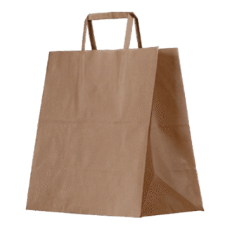Flat Handle Paper Bag Kraft 280*280*160 Small 250 PCS