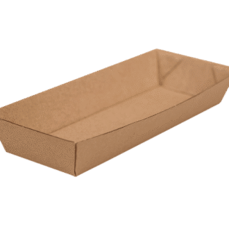 Hard Corrugated Hot Dog Tray Brown Kraft PCT6 210x70x36mm 600 PCS