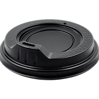 80mm PS Coffee Cup Lids Black Sipper 1000 PCS