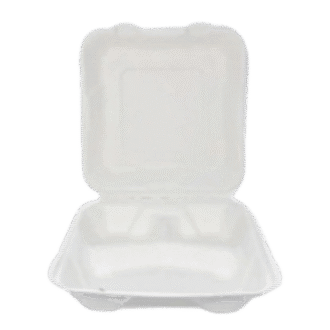 Box Sugarcane Dinner 8" 3 Compartment 203*203*63 200 PCS