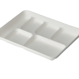 Bleached 6 Compartment Shallow Tray 200 PCS
