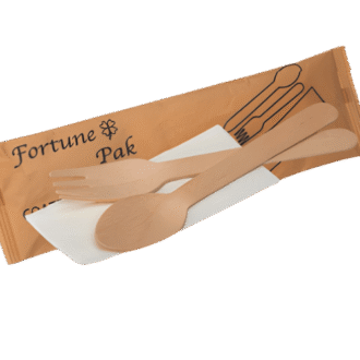 Wooden Fork + Spoon + Napkin 160mm 500 PCS