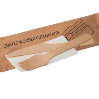 Wooden Fork + Knife + Napkin 160mm 500 PCS