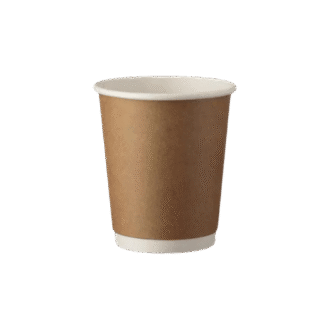 Kraft Double Wall Paper Coffee Cup 8oz (80mm Lid) 500 PCS