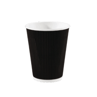 Black Ripple Paper Coffee Cup 8oz 500 PCS