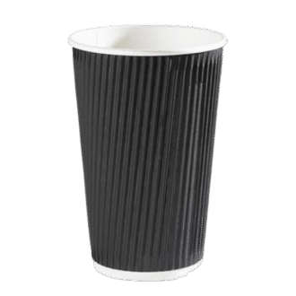 Black Ripple Paper Coffee Cup 16oz 500 PCS