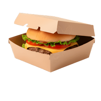 Kraft Paper Burger Box L120xW120xH30(70)mm 400 PCS