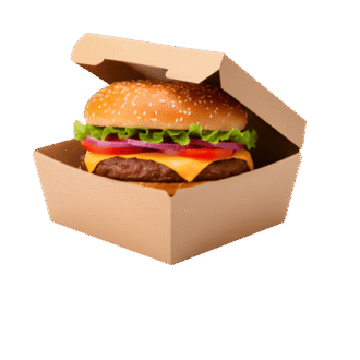 Kraft Paper Large Burger Box L136xW136xH35(50)mm 400 PCS