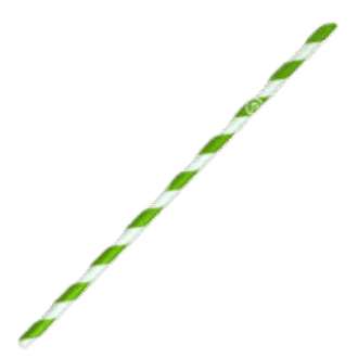 Regular Paper Straw Green/White 2500 PCS
