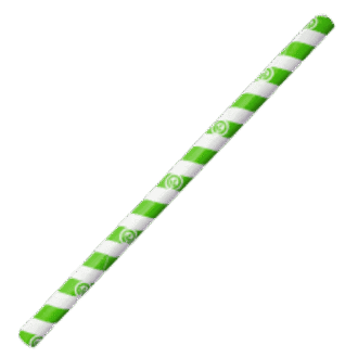 Jumbo Paper Straw Green/White 10x235mm 2500 PCS