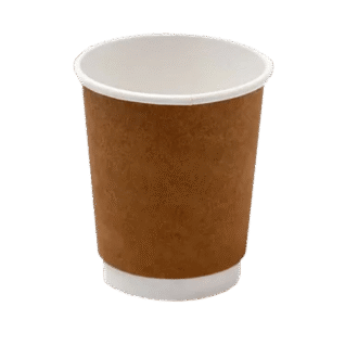 8OZ 80MM Double Wall PE Paper Cup Kraft 500 PCS