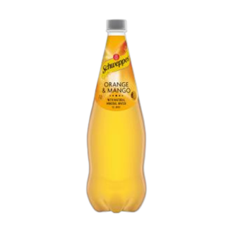 SCHWEPPES 1.1L NATURAL MINERAL WATER ORANGE & MANGO