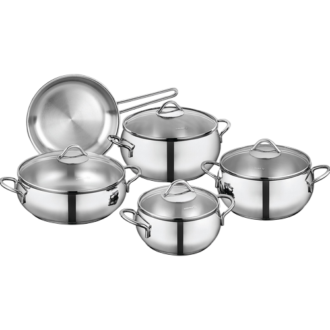 Korkmaz 9 Pieces Stainless Steel Cookware Set
