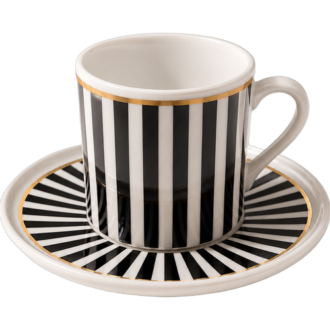 Emir Turkish Coffee Cups - Black&White Stripes Set of 6