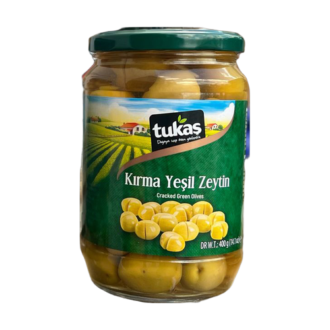 TUKAS CRACKED GREEN OLIVES 400 GR