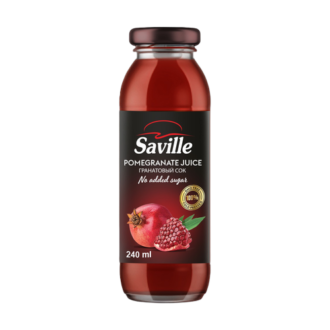 SAVILLE 100% POMEGRANATE JUICE GLASS 240 ML